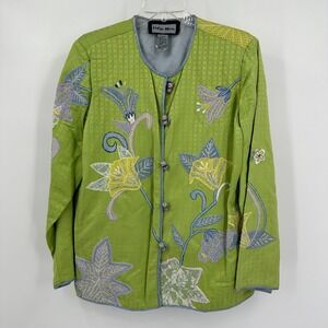 Indigo Moon Women Boho Artsy Jacket Size M Embroidered Floral Eclectic Whimsical
